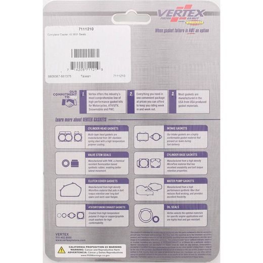 COMPLETE GASKET KIT WINDEROSA CGKOS 7111210 WITH SEALS