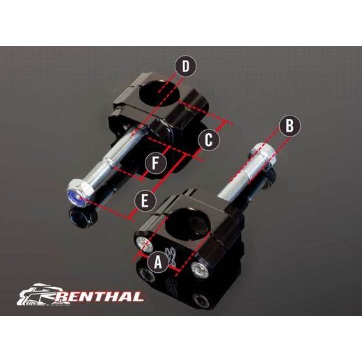 RENTHAL BARCLAMP 28,6MM HONDA/KAWASAKI (5MM OFFSET)
