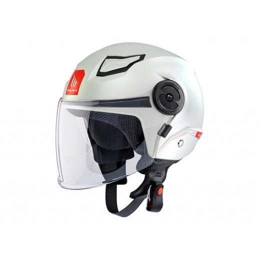 JET ČELADA MT HELMETS LITE SOLID A0 GLOSS PEARL WHITE M KID