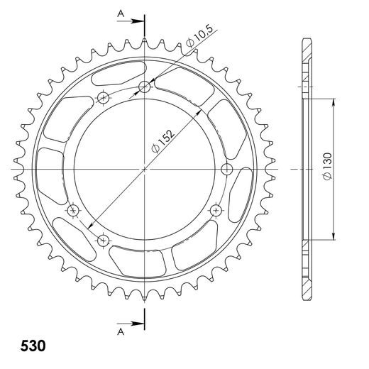 ZADNJI VERIŽNIK (ZOBNIK) SUPERSPROX RFE-729:46-BLK ČRNA 46T, 530