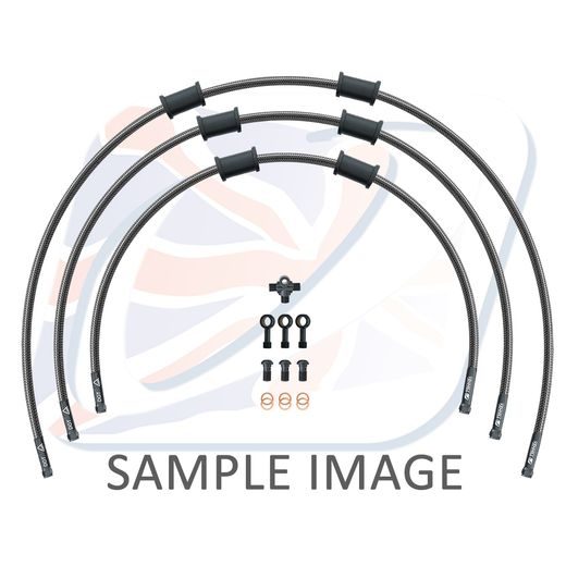 CROSSOVER FRONT BRAKE HOSE KIT VENHILL POWERHOSEPLUS YAM-8009FB-CB (3 CEVI V KOMPLETU) CARBON HOSES, BLACK FITTINGS