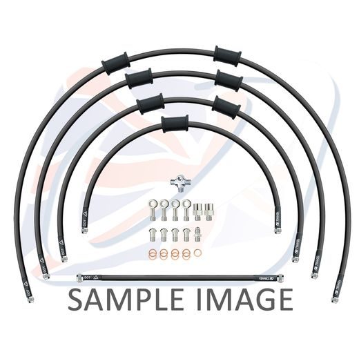 STANDARD FRONT BRAKE HOSE KIT VENHILL POWERHOSEPLUS SUZ-11003FS-BK (5 CEVI V KOMPLETU) BLACK HOSES, STAINLESS STEEL FITTINGS
