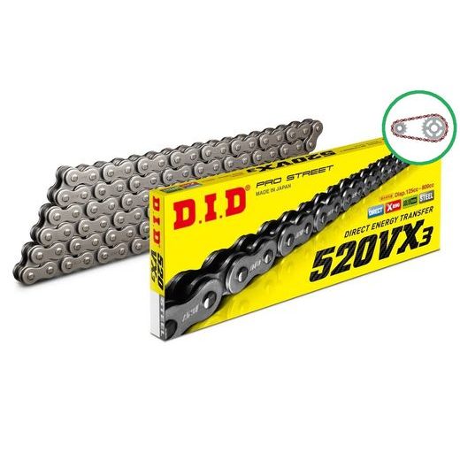 VERIŽNI SET D.I.D CHAIN - SREBRNA CHAIN 520 VX, X-RING (X, NX, QX, XS), CHK FRONT SPROCKET JT, CHK REAR SPROCKET SUPERSPROX ZA KTM SX-F 525 RACING 2003-2006