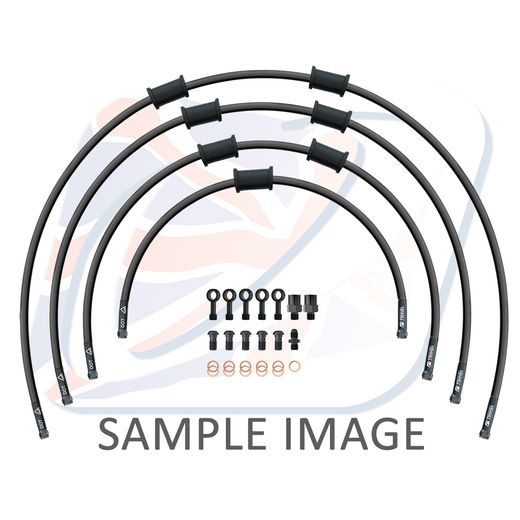 STANDARD FRONT BRAKE HOSE KIT VENHILL POWERHOSEPLUS BMW-10012FB-BK (4 CEVI V KOMPLETU) BLACK HOSES, BLACK FITTINGS