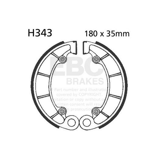 BRAKE SHOE SET EBC H343 INCLUDINGS SPRINGS