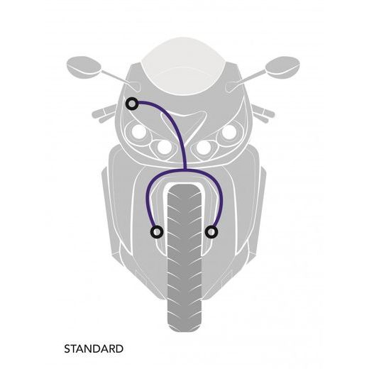 STANDARD FRONT BRAKE HOSE KIT VENHILL POWERHOSEPLUS DUC-7004FB (3 CEVI V KOMPLETU) CLEAR HOSES, BLACK FITTINGS