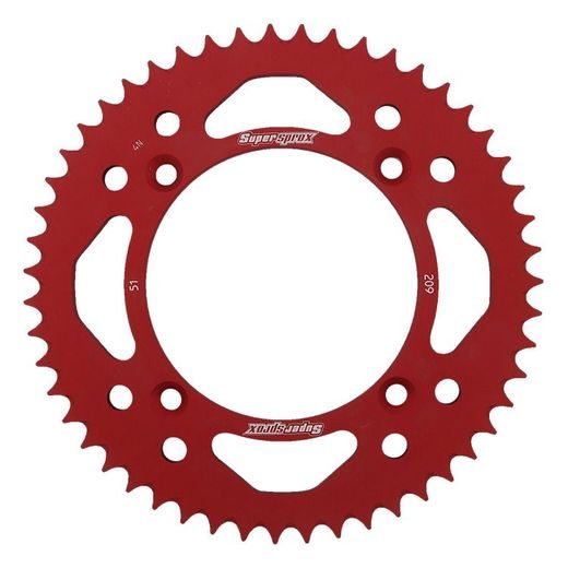 REAR ALU SPROCKET SUPERSPROX RAL-209:51-RED RDEČ 51T, 420