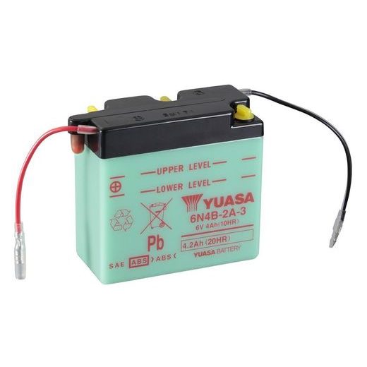 CONVENTIONAL 6V BATTERY NO ACID YUASA 6N4B-2A-3