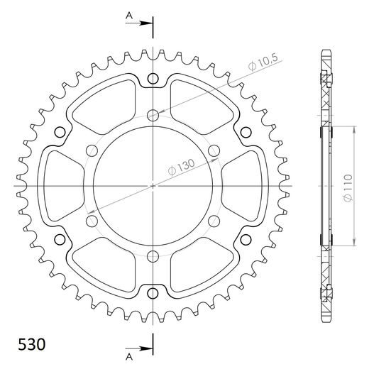 REAR SPROCKET SUPERSPROX STEALTH RST-479:46-GLD ZLATA 46T, 530
