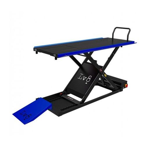 MOTORCYCLE LIFT LV8 GOLDRAKE 400 FLOOR VERSION EG400O.B WITH AIR PUMP (BLACK AND BLUE RAL 5005)