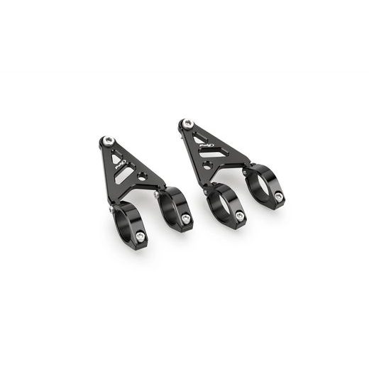 CLAMP SET PUIG LUMEN LED 20876N D 35-37CM + SUPORT FOR HEADLIGHTS ČRNA