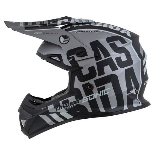 MOTOCROSS HELMET CASSIDA CROSS CUP SONIC MATT GREY /BLACK XS