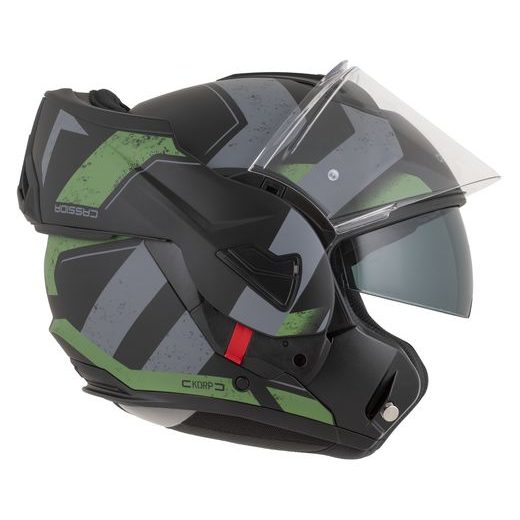 INTEGRALNA ČELADA CASSIDA MULTIFLIP KORP BLACK MATT/GREEN/GRAY S
