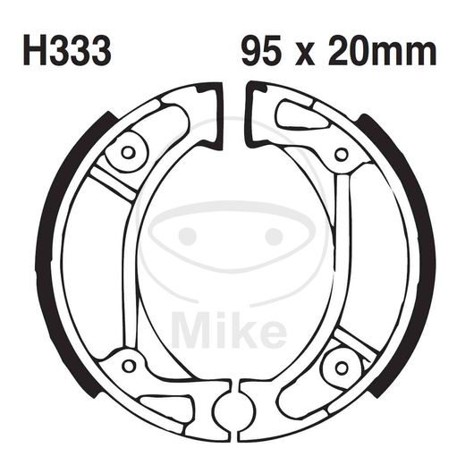 BRAKE SHOE SET EBC H333G GROOVED INCLUDINGS SPRINGS