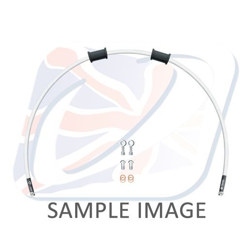 SET PREDNJIH ZAVORNIH CEVI VENHILL POWERHOSEPLUS YAM-2007F-WT (1 CEV V KOMPLETU) WHITE HOSES, CHROMED FITTINGS