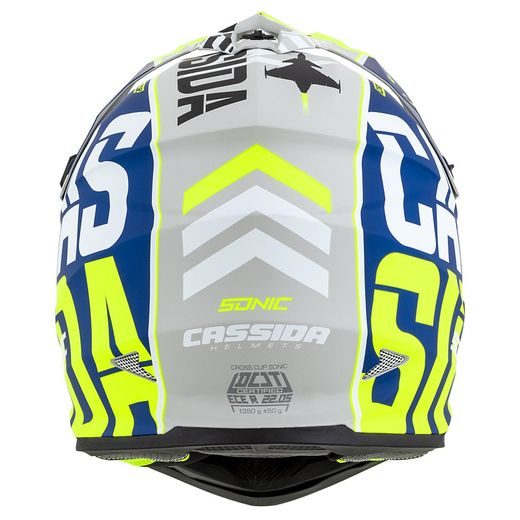 MOTOCROSS HELMET CASSIDA CROSS CUP SONIC MATT BLUE /FLUO YELLOW L