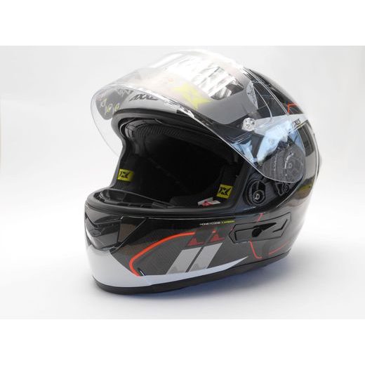 INTEGRALNA ČELADA AXXIS RACER GP CARBON SV SPIKE A0 GLOSS PEARL WHITE XXL