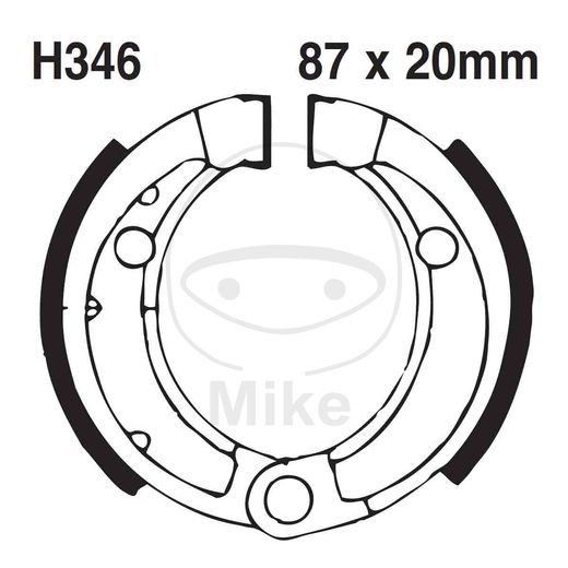 BRAKE SHOE SET EBC H346G GROOVED INCLUDINGS SPRINGS