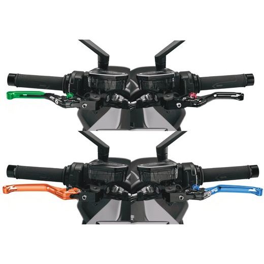 CLUTCH LEVER WITHOUT ADAPTER PUIG 4.0 424NNV RAZTEGLJIVA POKLOPNA (EXTENDABLE FOLDING) BLACK/GREEN