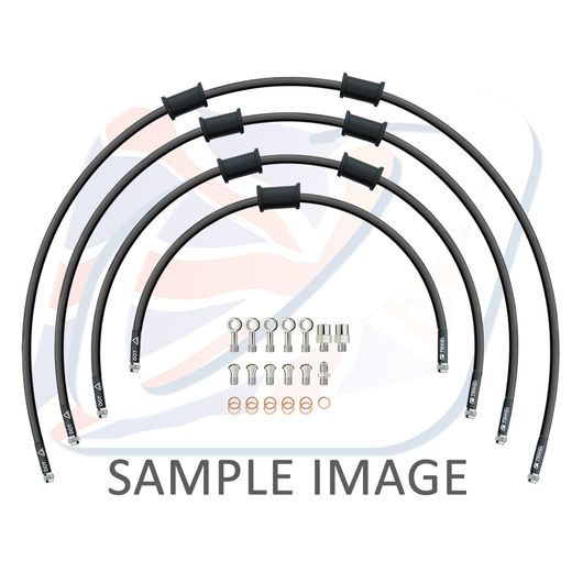 STANDARD FRONT BRAKE HOSE KIT VENHILL POWERHOSEPLUS BMW-11001FS-BK (4 CEVI V KOMPLETU) BLACK HOSES, STAINLESS STEEL FITTINGS