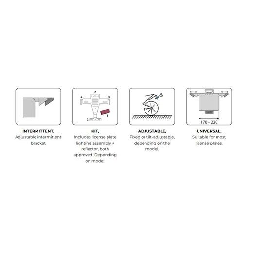 ADJUSTABLE LICENSE SUPPORT PUIG 22587N ČRNA