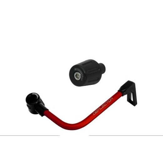 LEVER GUARD ACCOSSATO WITH RED HOSE AND JOINT RIGHT, ALUMINIUM