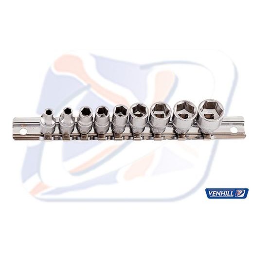 1/4" DRIVE FRACTIONAL SOCKET SET VENHILL VT80 9PCS