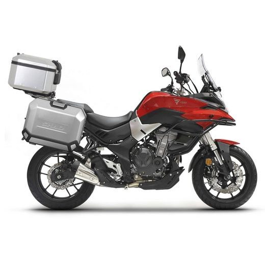 KOMPLET ALUMINIJASTIH KOVČKOV Z NOSILCI IN PLOŠČO SHAD TERRA, 37L ZADNJI KOVČEK IN 36L STRANSKI KOVČKI SHAD VOGE 500DS / 500DSX