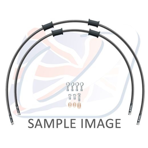 RACE FRONT BRAKE HOSE KIT VENHILL POWERHOSEPLUS YAM-7005F-CB (2 CEVI V KOMPLETU) CARBON HOSES, CHROMED FITTINGS