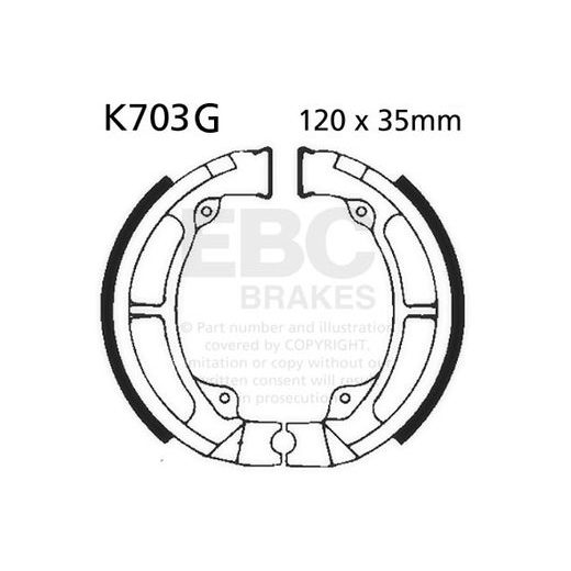 BRAKE SHOE SET EBC K703G GROOVED INCLUDINGS SPRINGS