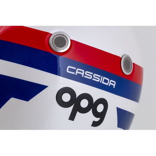 INTEGRALNA ČELADA CASSIDA FIBRE OPG WHITE/ BLUE/ RED 2XL