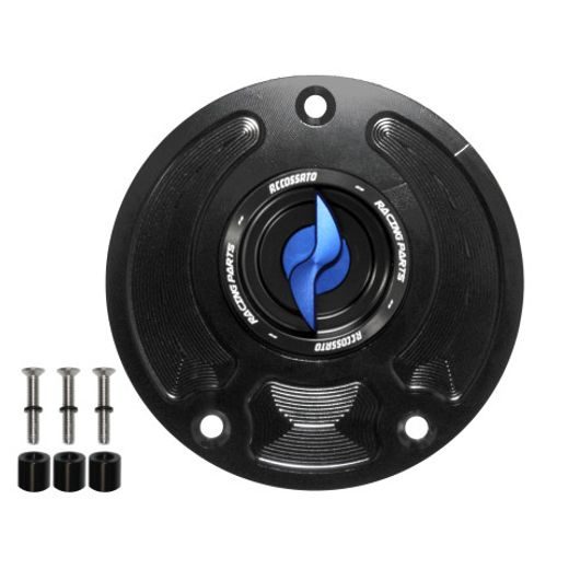 TANK FILLER CAP ACCOSSATO FC143 FOR KAWASAKI MOTORBIKES WITH QUICK RELEASE MACHINED FROM BILLET ALUMINIUM ZLAT