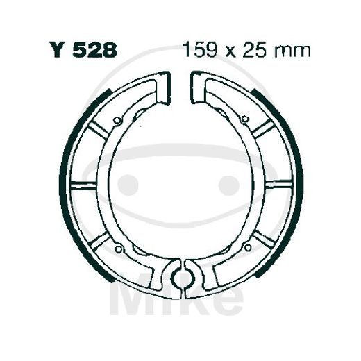 BRAKE SHOE SET EBC Y528G GROOVED INCLUDINGS SPRINGS