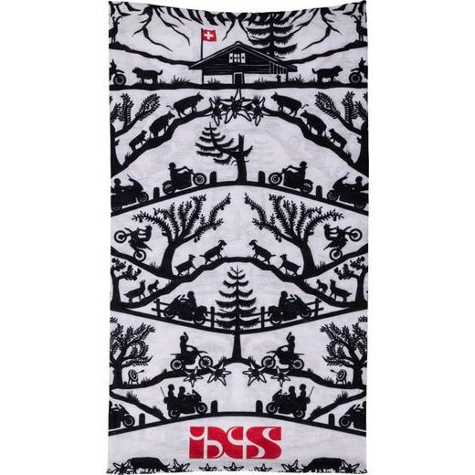 TUBULAR SCARF IXS MICRO X33519 WHITE-BLACK