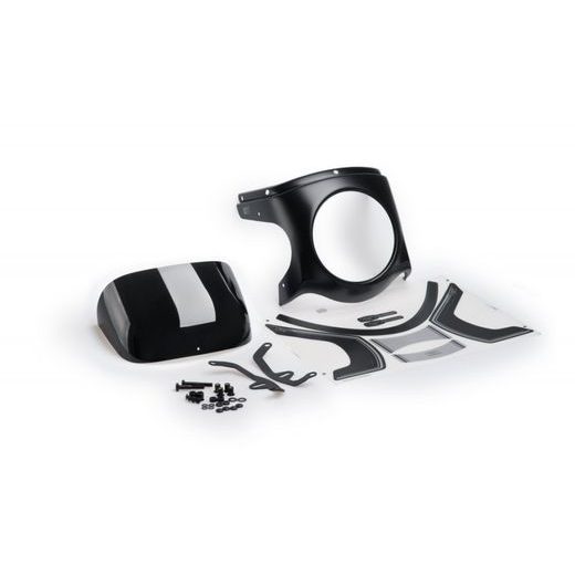 WINDSHIELD UNIVERSAL PUIG SEMI-FAIRING 9516N CARBON LOOK ČRNA