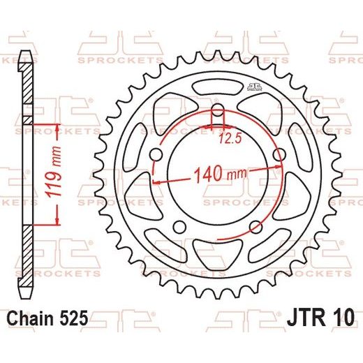 ZADNJI VERIŽNIK (ZOBNIK) JT JTR 10-46 46T, 525