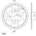 VERIŽNI SET EK - SREBRNA CHAIN 520 SRX, X-RING (X, NX, QX, XS), CHK FRONT SPROCKET SUPERSPROX, CHK REAR SPROCKET SUPERSPROX ZA ATV ARCTIC CAT DVX 400 2004-2008