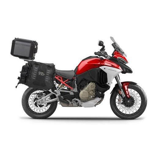 KOMPLETNÍ SADA BOČNÍCH ADVENTURE BRAŠEN SHAD TERRA TR40 A HLINÍKOVÉHO 55L VRCHNÍHO KUFRU, VČETNĚ MONTÁŽNÍ SADY SHAD DUCATI MULTISTRADA 1200 V4