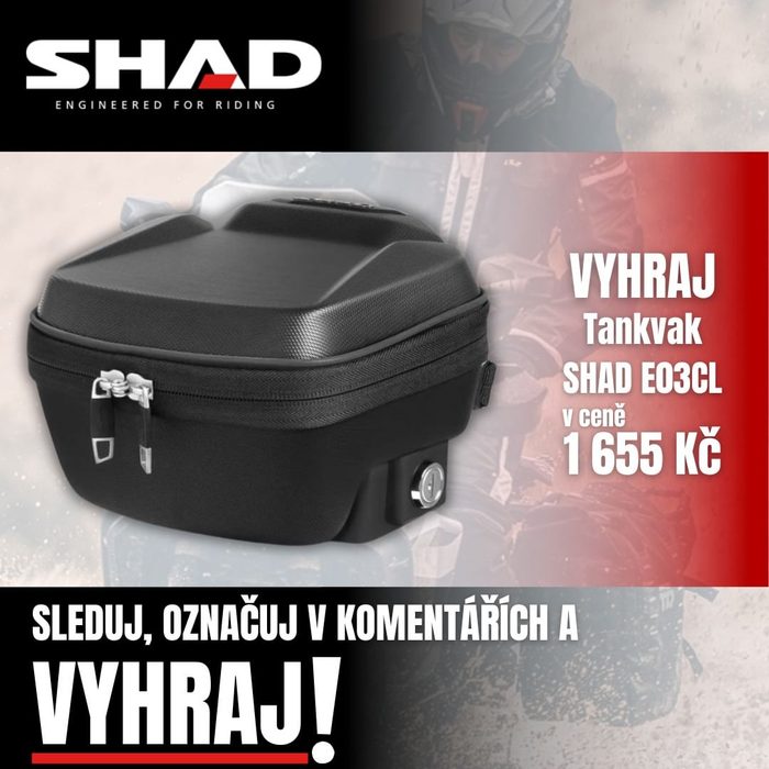 🚨 SOUTĚŽ 🚨Vyhraj tankvak SHAD E03CL v hodnotě 1655 Kč❗