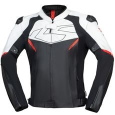 KOŽENÁ BUNDA IXS ACE 1.0 ČERNO-BÍLO-ČERVENÁ
