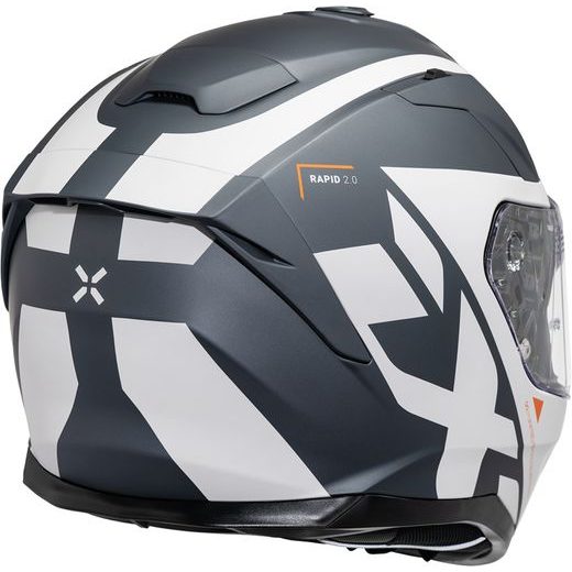 INTEGRÁLNÍ HELMA IXS RAPID 2.0 GRAPHIC MATNĚ BÍLO-ŠEDÁ