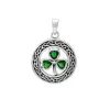 Celtic Silver Pendant with Shamrock