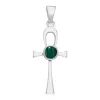 Ankh Sterling Silver Pendant with Malachite