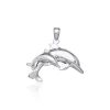 Dolphin Family Sterling Silver Pendant