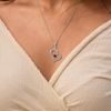 Elegant Heart with Ruby and Zircons Silver pendant