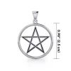 Pentagram v kruhu stříbrný přívěsek