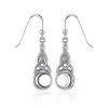 Celtic Moon Silver Triquetra Earrings