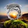 Moon Dragon Silver Pendant