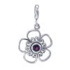 Blooming Flower Silver Pendant with Amethyst