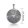 Celtic Sterling Silver Pendant Spiral Triskelion